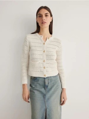Zdjęcie produktu Reserved - Sweter z kieszeniami - kremowy