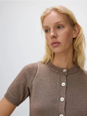 Zdjęcie produktu Reserved - Sweter z krótkim rękawem - złoty