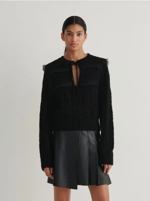 Zdjęcie produktu Reserved - Sweter z ozobnymi detalami - czarny