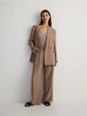 Zdjęcie produktu Reserved - Szerokie spodnie z modalem - brązowy