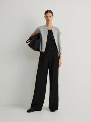 Zdjęcie produktu Reserved - Szerokie spodnie z wiskozą - czarny