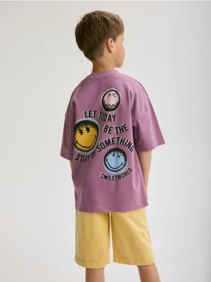 Zdjęcie produktu Reserved - T-shirt oversize SmileyWorld® - fioletowy