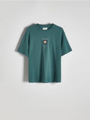 Zdjęcie produktu Reserved - T-shirt oversize z haftem - morski