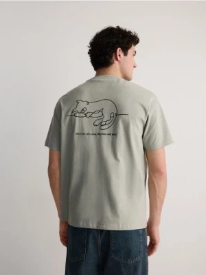 Zdjęcie produktu Reserved - T-shirt regular fit z nadrukiem - jasnozielony