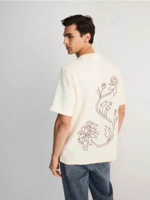 Zdjęcie produktu Reserved - T-shirt relaxed z haftem - beżowy