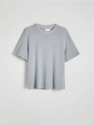 Zdjęcie produktu Reserved - T-shirt z efektem sprania - jasnoniebieski
