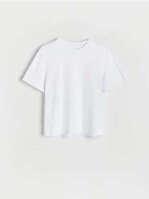 Zdjęcie produktu Reserved - T-shirt z merceryzowanej bawełny - biały