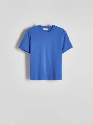 Zdjęcie produktu Reserved - T-shirt z merceryzowanej bawełny - niebieski