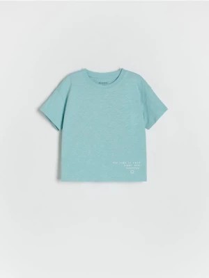 Zdjęcie produktu Reserved - T-shirt z nadrukiem - miętowy