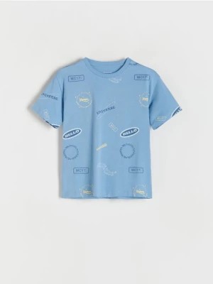 Zdjęcie produktu Reserved - T-shirt z nadrukiem - niebieski