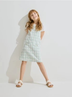 Zdjęcie produktu Reserved - Tweedowa sukienka - jasnoturkusowy