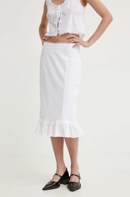 Zdjęcie produktu Résumé spódnica bawełniana BernadetteRS Skirt kolor biały midi prosta 121681175 Resume