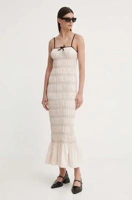 Zdjęcie produktu Résumé sukienka bawełniana BeauRS Dress kolor beżowy maxi dopasowana 121871176 Resume