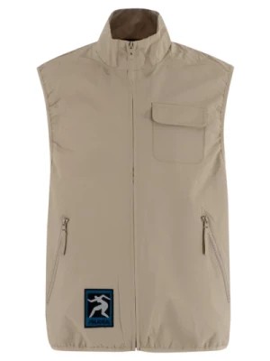 Zdjęcie produktu Reversible Beige Vest z Mesh Print by Parra