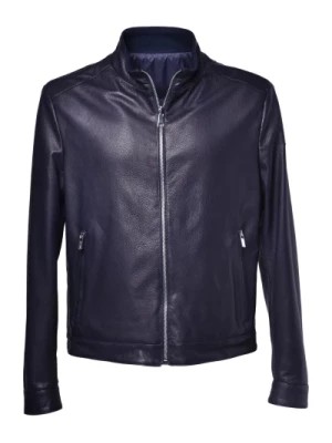 Zdjęcie produktu Reversible jacket in navy blue nappa leather Baldinini