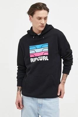 Zdjęcie produktu Rip Curl bluza męska kolor czarny z kapturem z nadrukiem