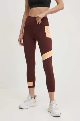 Zdjęcie produktu Rip Curl legginsy sportowe Revival damskie kolor bordowy wzorzyste