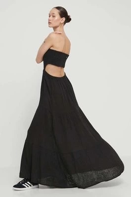 Zdjęcie produktu Rip Curl sukienka bawełniana kolor czarny maxi rozkloszowana