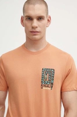 Zdjęcie produktu Rip Curl t-shirt bawełniany męski kolor pomarańczowy z nadrukiem