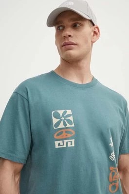 Zdjęcie produktu Rip Curl t-shirt bawełniany męski kolor zielony z nadrukiem