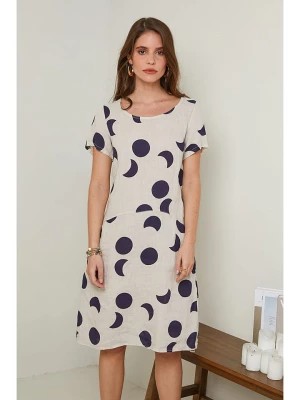 Zdjęcie produktu Rodier Lin Lniana sukienka w kolorze beżowo-granatowym rozmiar: XL/XXL
