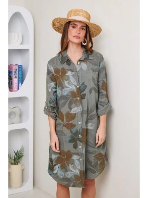 Zdjęcie produktu Rodier Lin Lniana sukienka w kolorze szaro-oliwkowym rozmiar: S/M