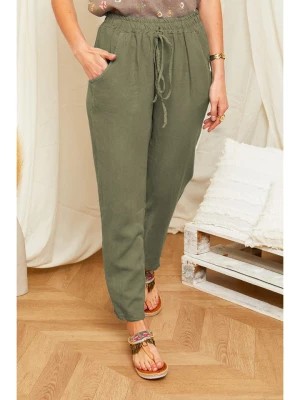 Zdjęcie produktu Rodier Lin Lniane spodnie w kolorze oliwkowym rozmiar: S/M