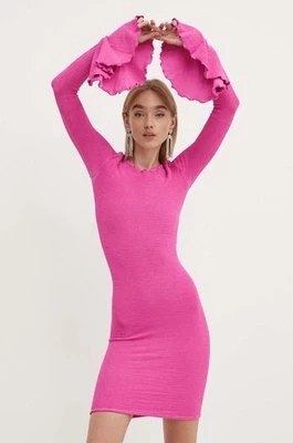 Zdjęcie produktu Rotate sukienka CRINKLE MINI DRESS kolor różowy mini dopasowana 113162504