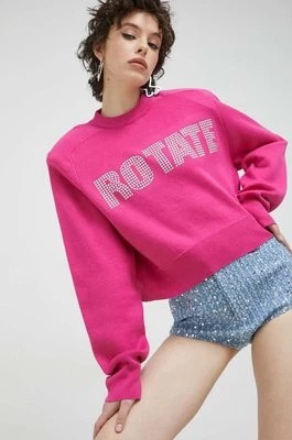 Zdjęcie produktu Rotate sweter z domieszką kaszmiru kolor różowy