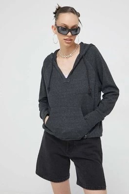 Zdjęcie produktu Roxy bluza damska kolor szary z kapturem gładka