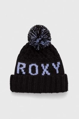 Zdjęcie produktu Roxy czapka kolor czarny z grubej dzianiny