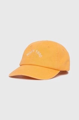 Zdjęcie produktu Roxy czapka z daszkiem bawełniana kolor pomarańczowy z aplikacją