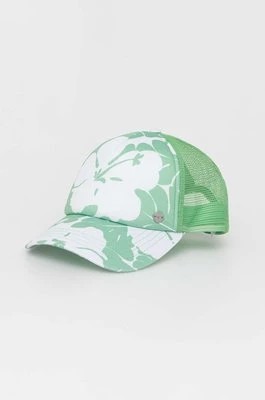 Zdjęcie produktu Roxy czapka z daszkiem kolor zielony wzorzysta ERJHA04268