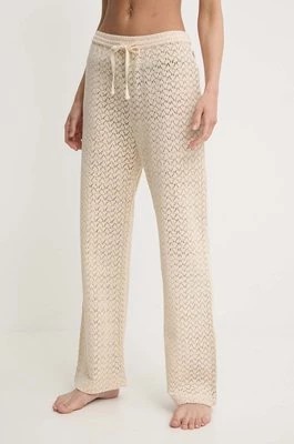 Zdjęcie produktu Roxy spodnie Mood Moving damskie kolor beżowy proste high waist ERJX603395