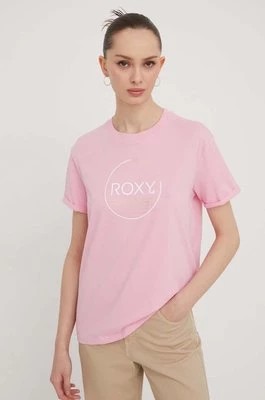 Zdjęcie produktu Roxy t-shirt bawełniany damski kolor różowy ERJZT05698