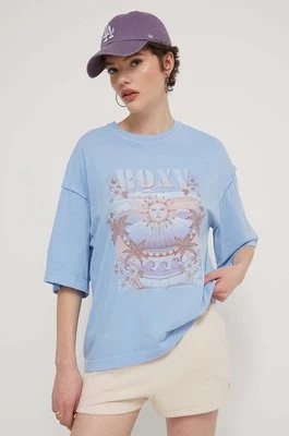 Zdjęcie produktu Roxy t-shirt bawełniany Sweet Shine damski kolor niebieski ERJZT05696