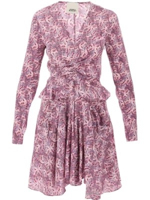 Zdjęcie produktu Rozkloszowana jedwabna mini sukienka z dekoltem w serek Isabel Marant