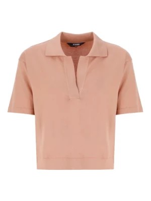 Zdjęcie produktu Różowa Bawełniana Koszulka Polo Kobieta K-Way