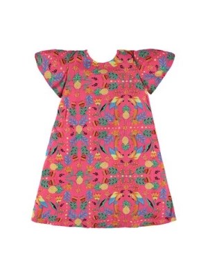 Zdjęcie produktu Różowa bawełniana sukienka dziewczęca we wzory Up Baby