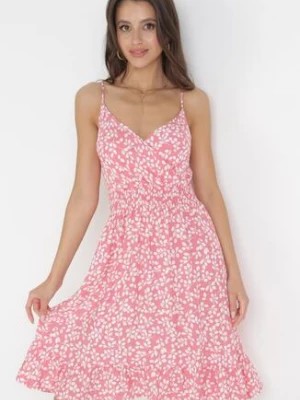 Zdjęcie produktu Różowa Bawełniana Sukienka na Ramiączkach Niaia