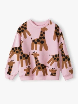 Zdjęcie produktu Różowa bluza dresowa dla małej dziewczynki w żyrafy - Limited Edition