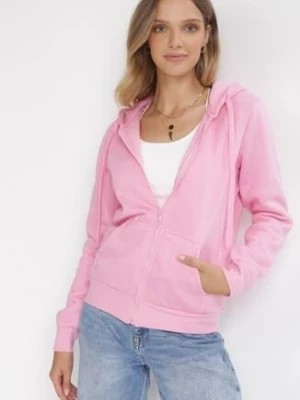 Zdjęcie produktu Różowa Bluza z Kapturem Zapinana na Suwak Bran