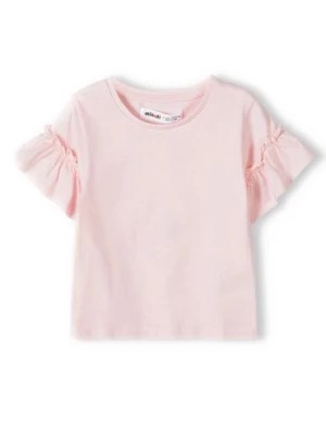 Zdjęcie produktu Różowa bluzka bawełniana dla dziewczynki z falbankami Minoti