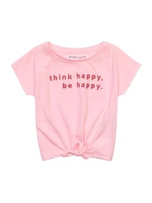 Zdjęcie produktu Różowa bluzka dziewczęca dzianinowa z wiązaniem Minoti