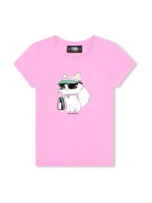 Zdjęcie produktu Różowa Dziecięcy T-shirt SS Karl Lagerfeld