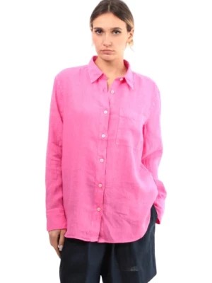 Zdjęcie produktu Różowa Koszula lniana Styl Klasyczny Roy Roger's