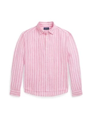 Zdjęcie produktu Różowa Koszula z Lnu z Logo Ralph Lauren
