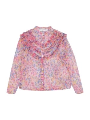 Zdjęcie produktu Różowa Koszula z Tiulu z Kwiatowym Wzorem dla Dziewczynek Philosophy di Lorenzo Serafini