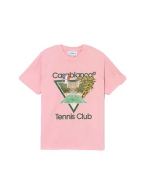 Zdjęcie produktu Różowa koszulka z logo Tennis Club Icon Casablanca