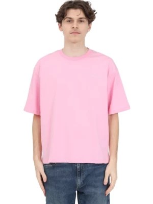Zdjęcie produktu Różowa Koszulka z Naszytym Logo Garment Workshop